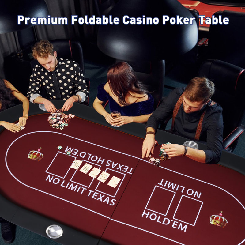 ACEM Stylish Red Design 10 Player Foldable Poker Table | Wayfair